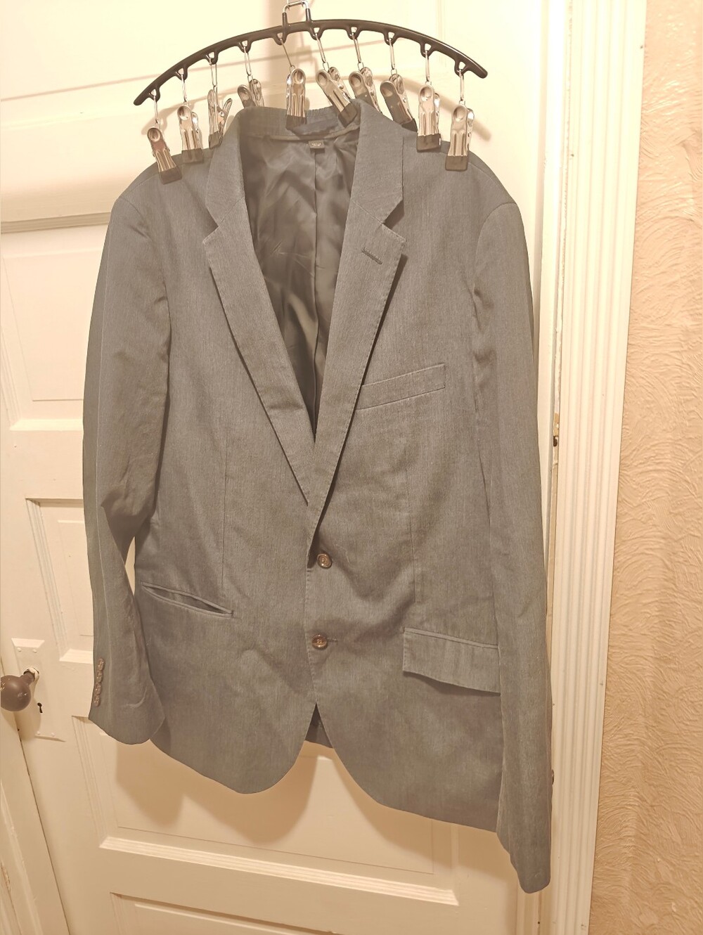 J.CREW Ludlow Men's Gray Twill Blazer 42R 2-Button Notch Lapel Single Vent
